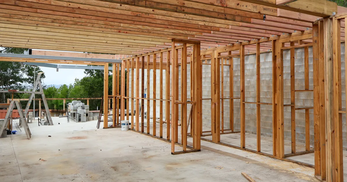 New home being framed in Holloways Beach by My Build Group